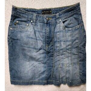 Crest Jeans Womens Blue Jean Pleated Skirt Size 13/14